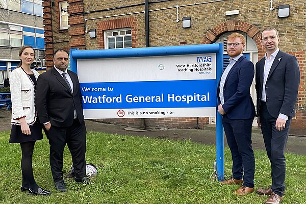 Mayor Peter Taylor with Tudor candidate Callum Robertson, Cllr Aga Dychton and Cllr Sohail Bashir